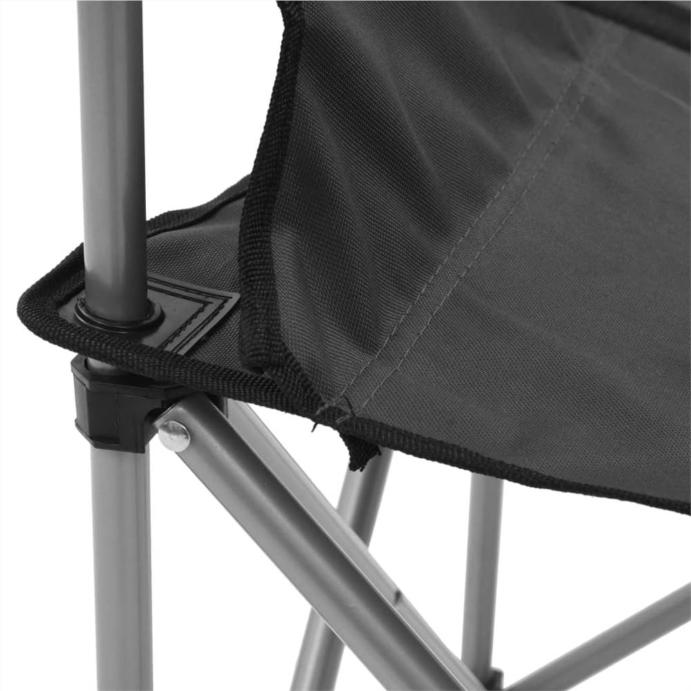 Camping Table and Chair Set 3 Pieces Grey