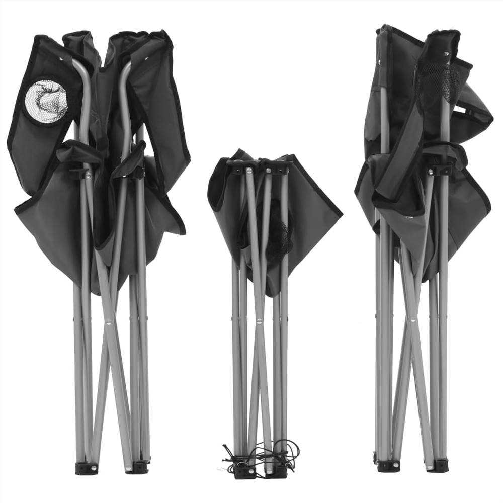 Camping Table and Chair Set 3 Pieces Grey 19 Camping Table and Chair Set 3 Pieces Grey