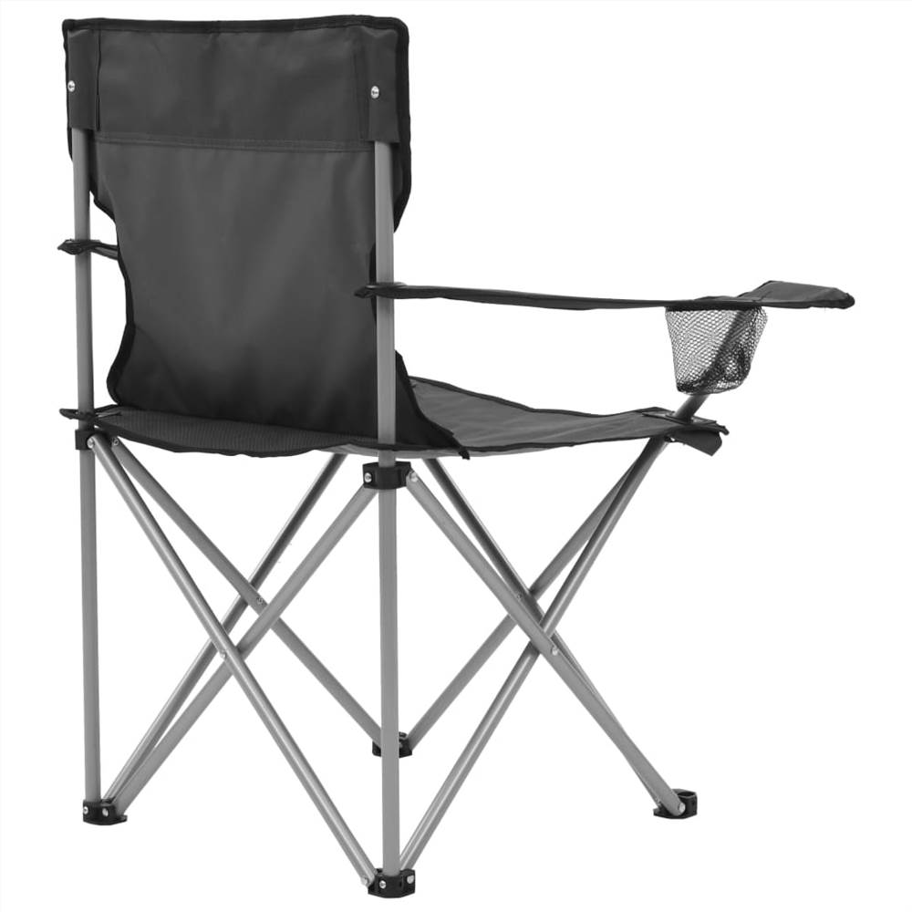 Camping Table and Chair Set 3 Pieces Grey 20 Camping Table and Chair Set 3 Pieces Grey