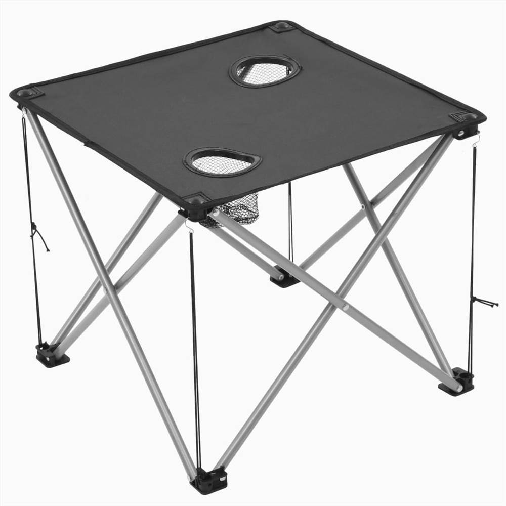 Camping Table and Chair Set 3 Pieces Grey 22 Camping Table and Chair Set 3 Pieces Grey