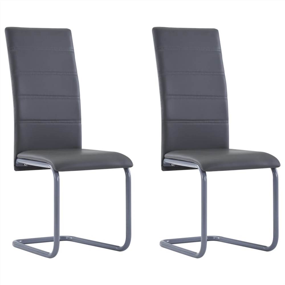 

Cantilever Dining Chairs 2 pcs Grey Faux Leather