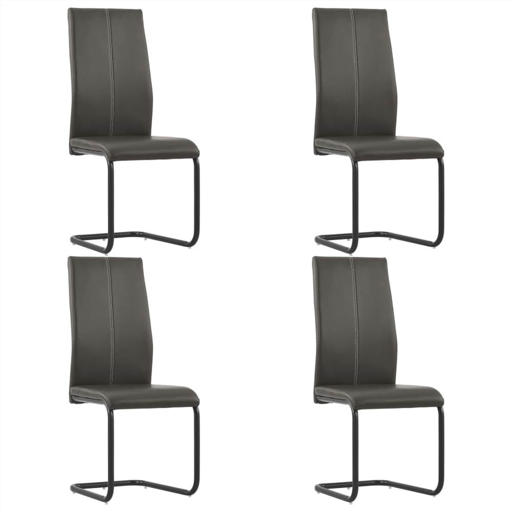 

Cantilever Dining Chairs 4 pcs Brown Faux Leather