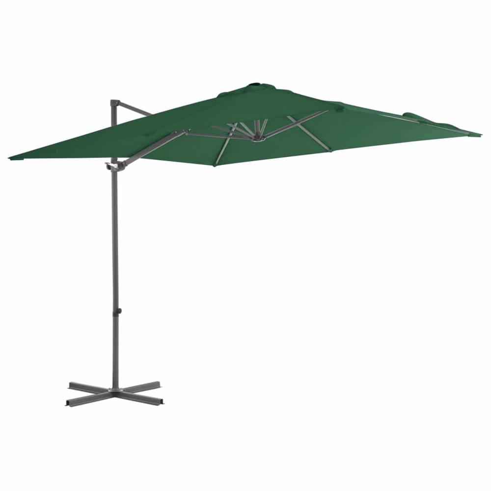 Cantilever Umbrella with Steel Pole Green 250x250 cm