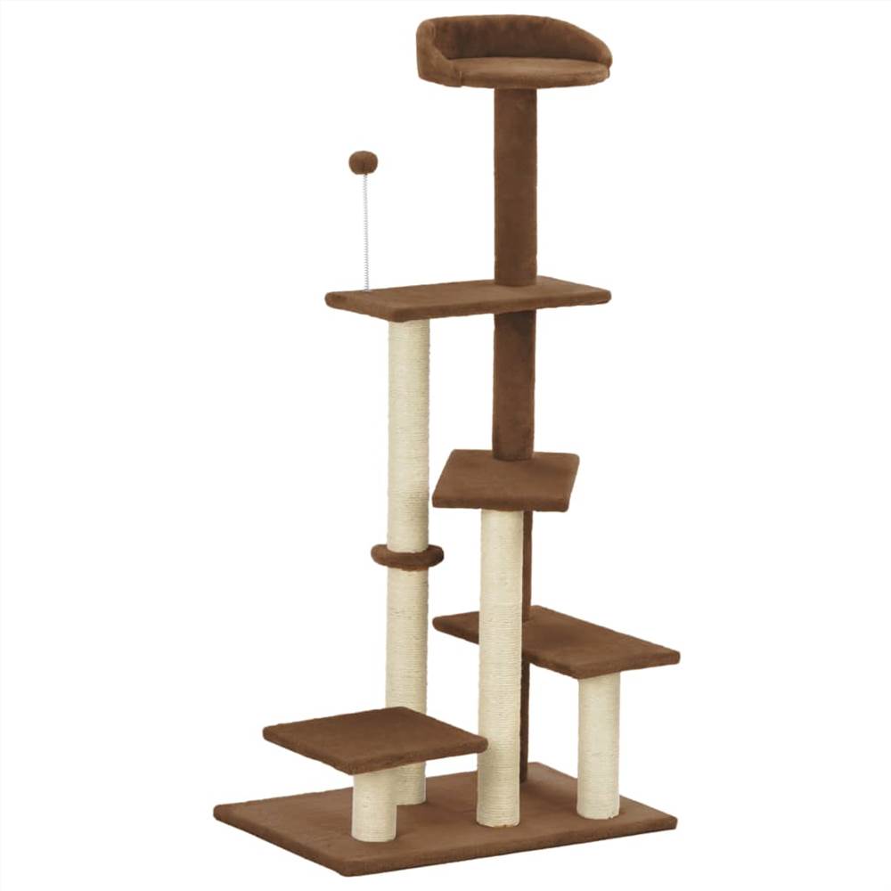 

Cat Tree with Sisal Scratching Post Brown 125 cm