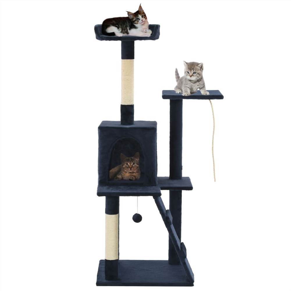 

Cat Tree with Sisal Scratching Posts 120 cm Dark Blue