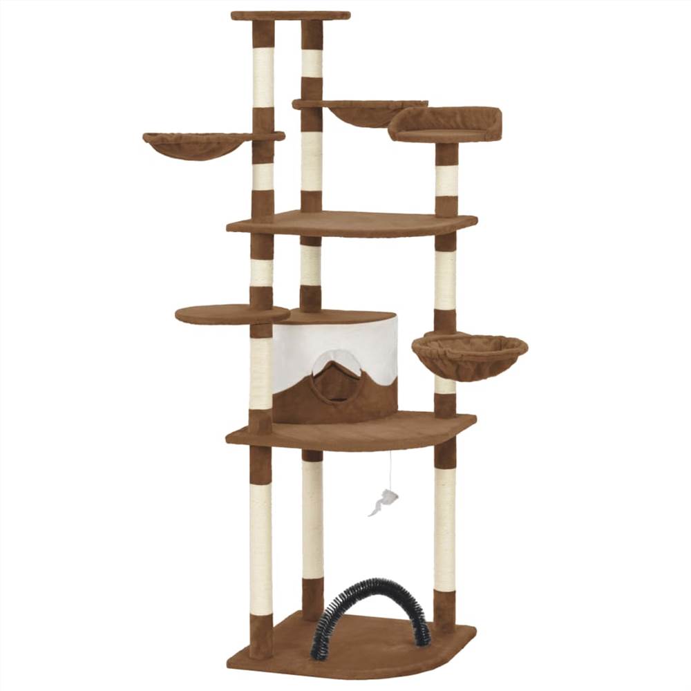 

Cat Tree with Sisal Scratching Posts Brown 190 cm