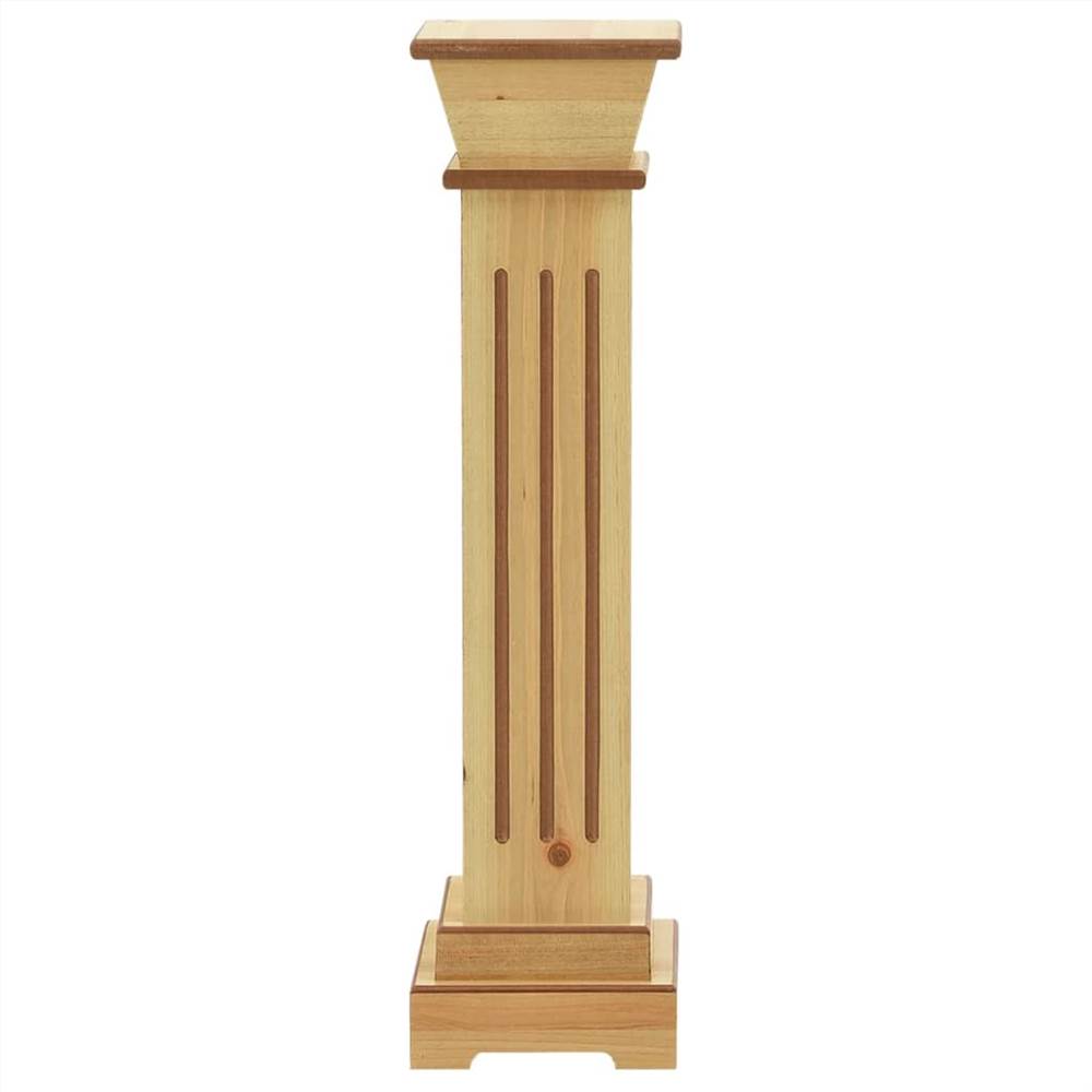 Classic Square Pillar Plant Stand Light Wood 17x17x66 cm MDF