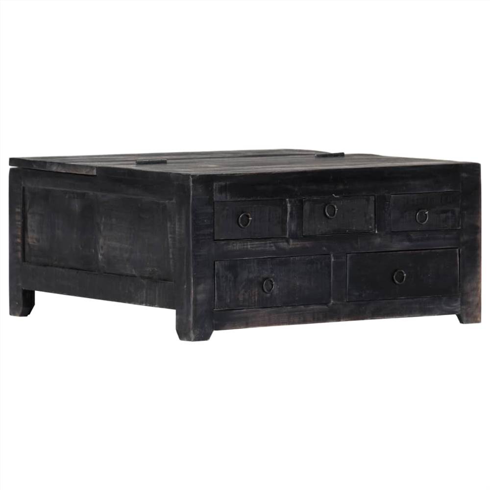 

Coffee Table Black 65x65x30 cm Solid Mango Wood