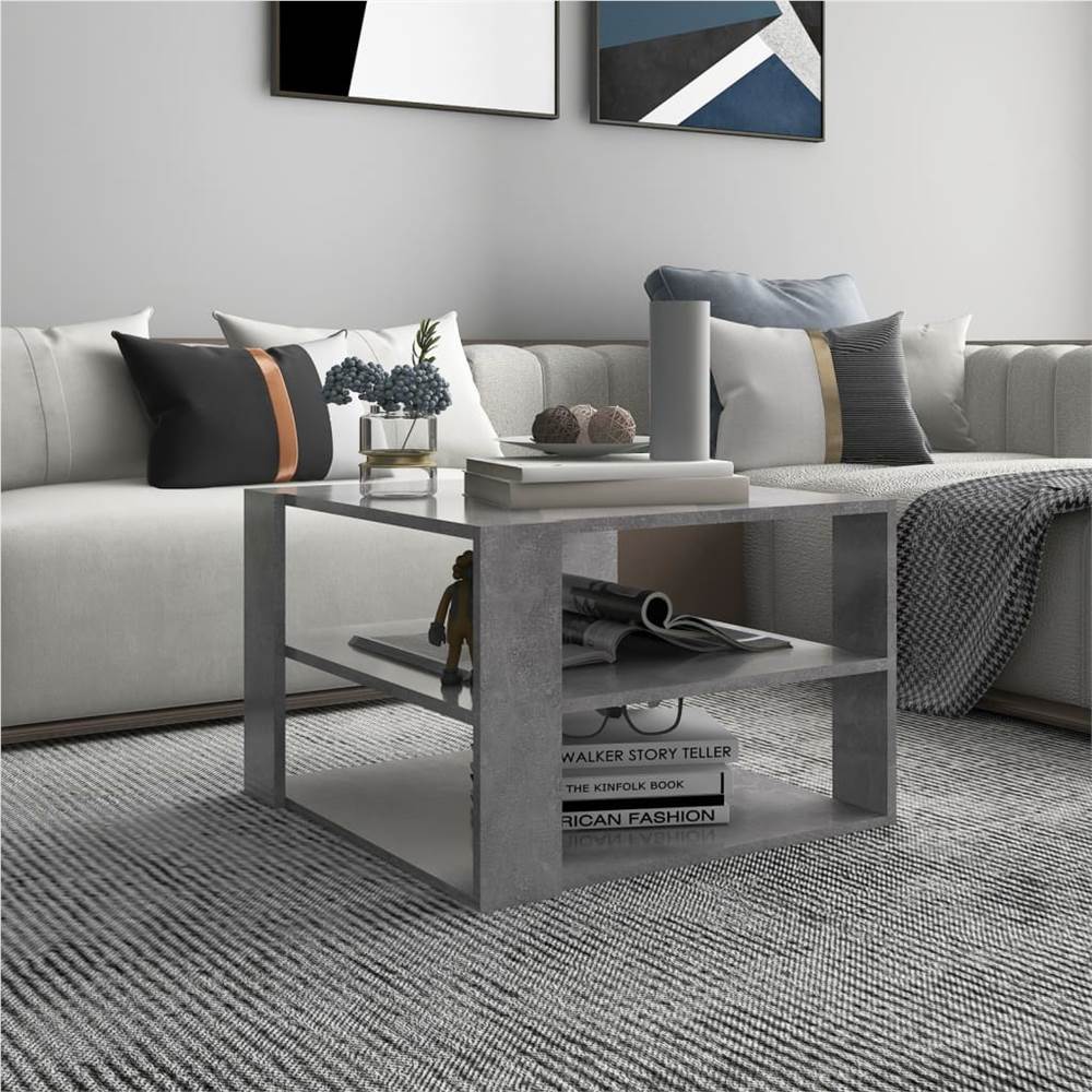 

Coffee Table Concrete Grey 60x60x40 cm Chipboard
