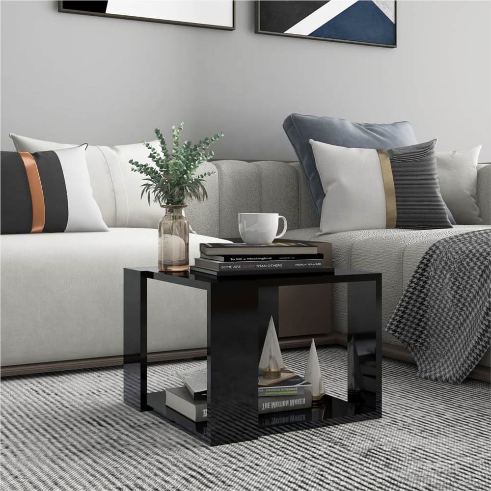 

Coffee Table High Gloss Black 40x40x30 cm Chipboard