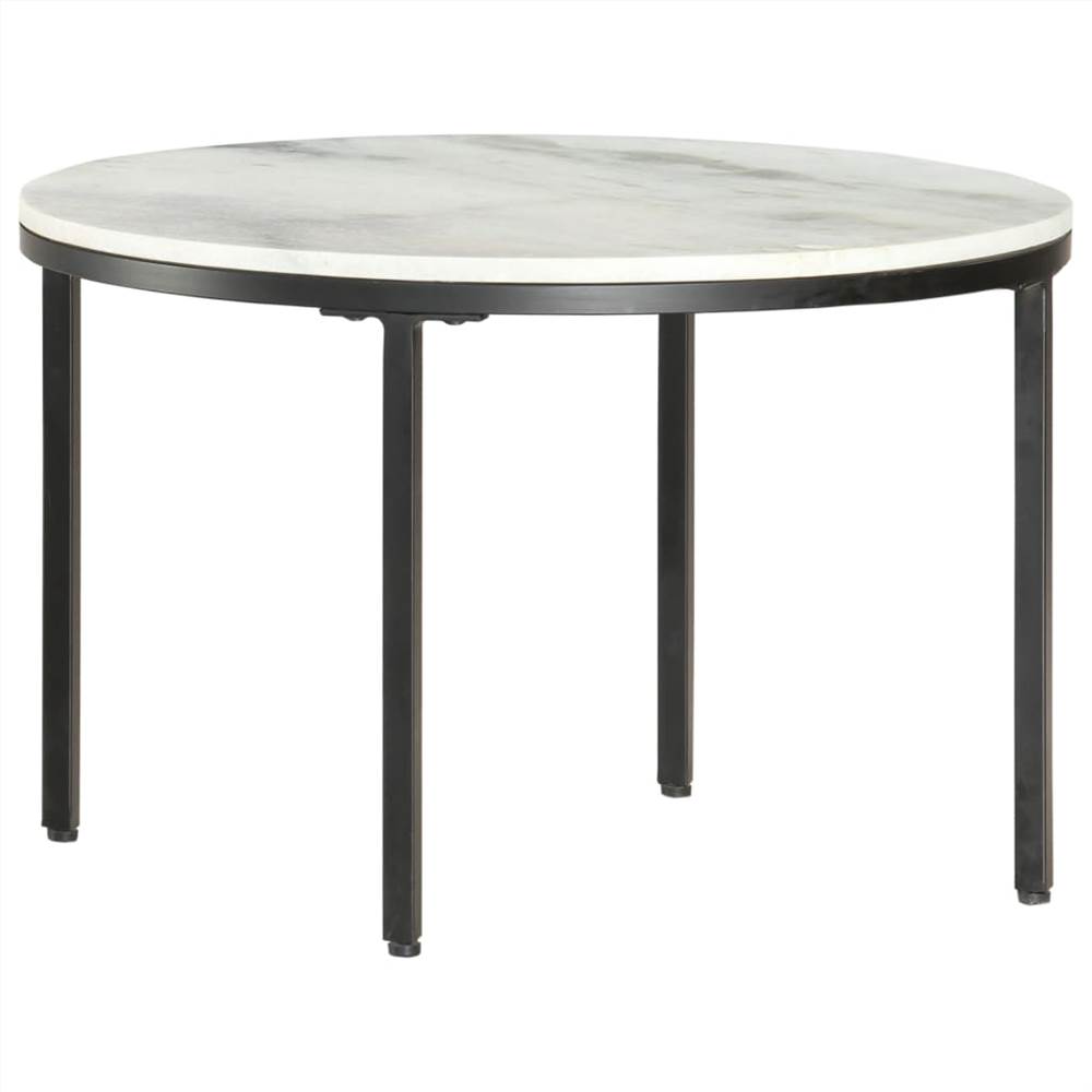 

Coffee Table White and Black 65 x 40 cm Real Solid Marble