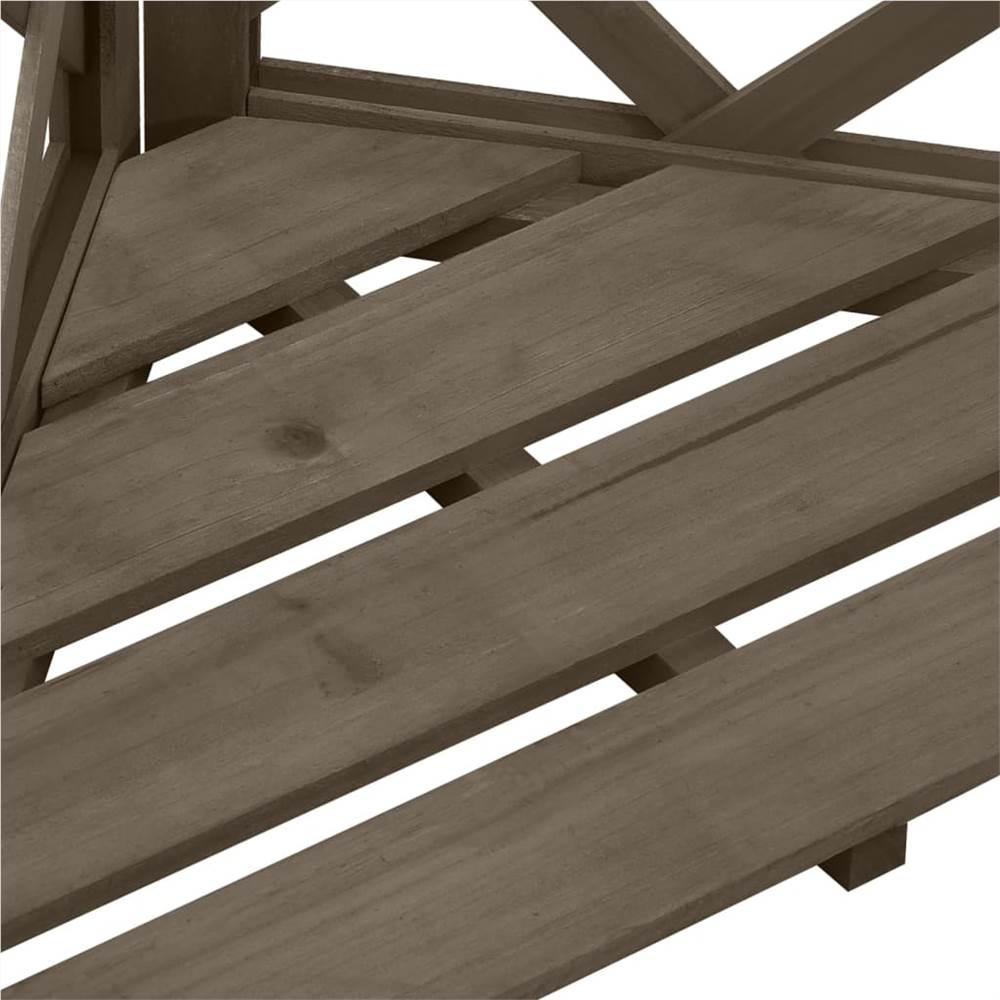Corner Trellis Grey 50x50x145 cm Solid Fir Wood