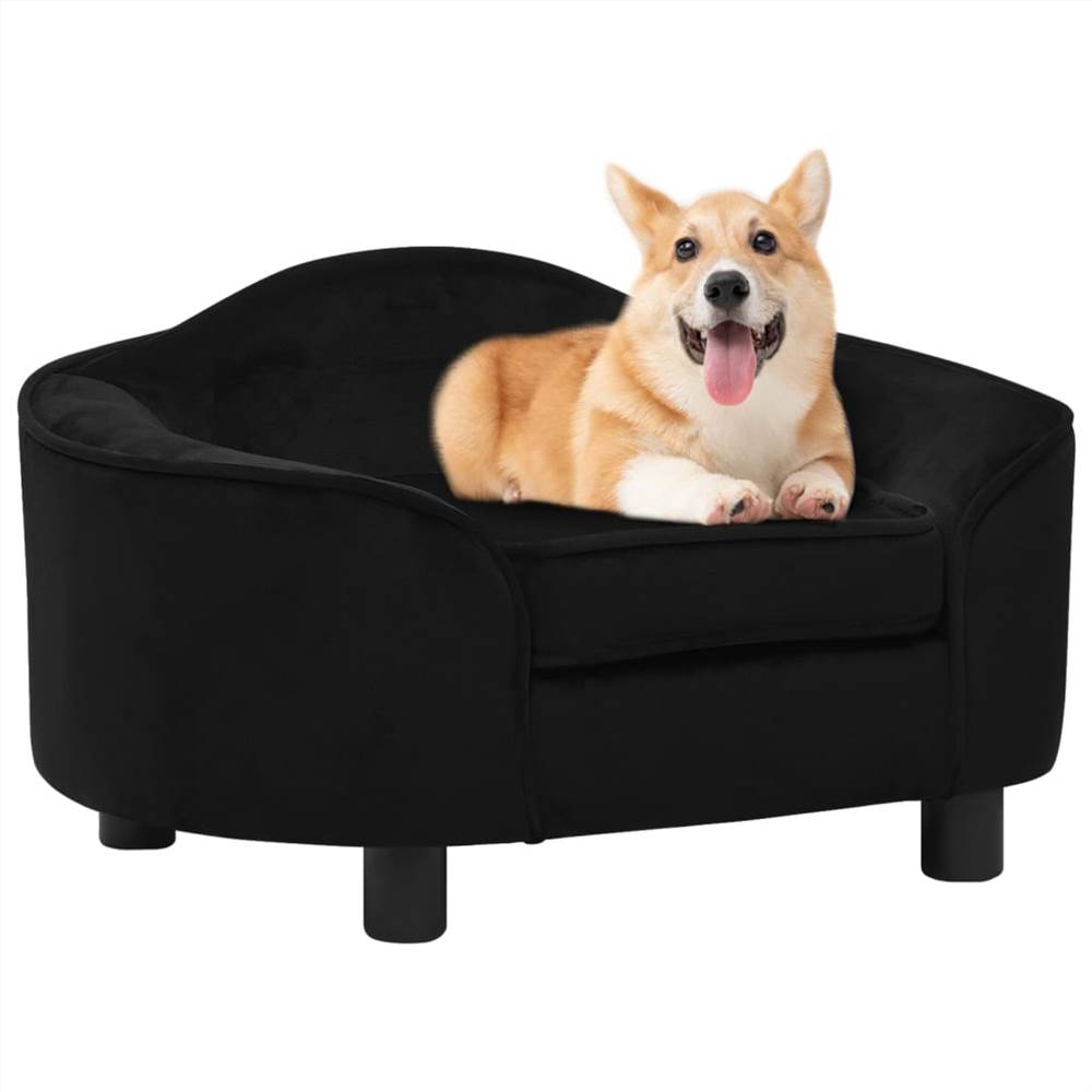

Dog Sofa Black 67x47x36 cm Plush