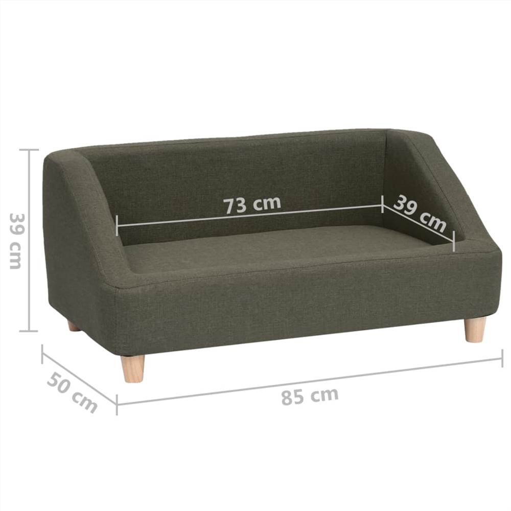 Dog Sofa Dark Grey 85x50x39 cm Linen