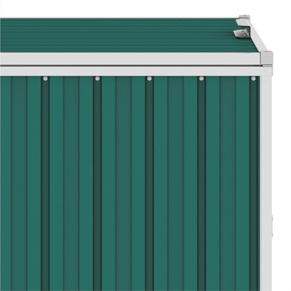 Double Garbage Bin Shed Green 143x81x121 cm Steel