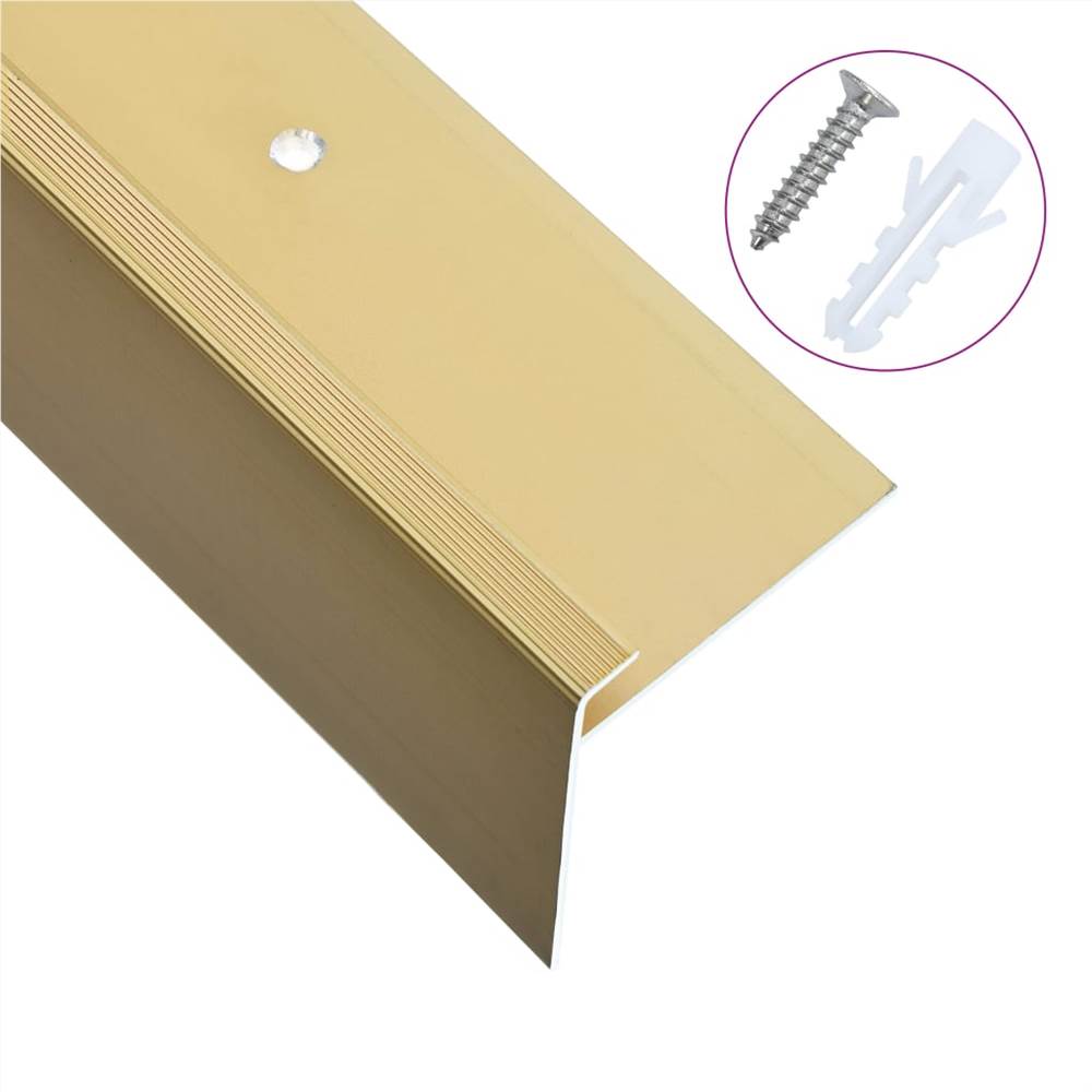 

F-shape Stair Nosings 15 pcs Aluminium 100 cm Gold