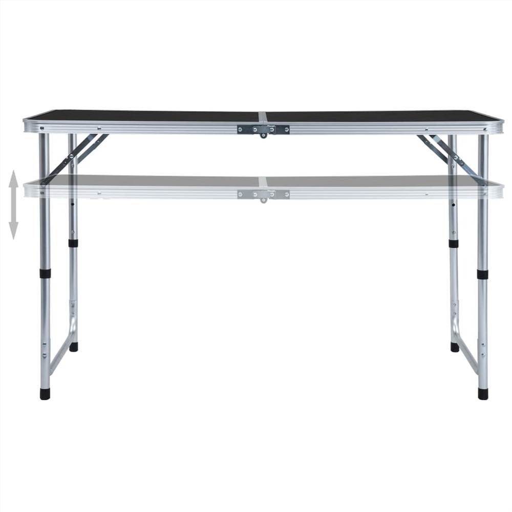 Foldable Camping Table Grey Aluminium 120x60 cm