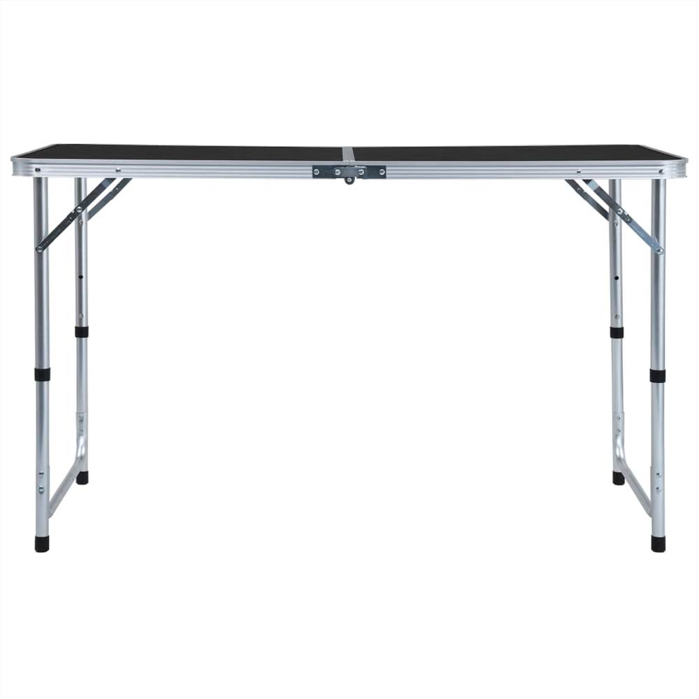 Foldable Camping Table Grey Aluminium 120x60 cm