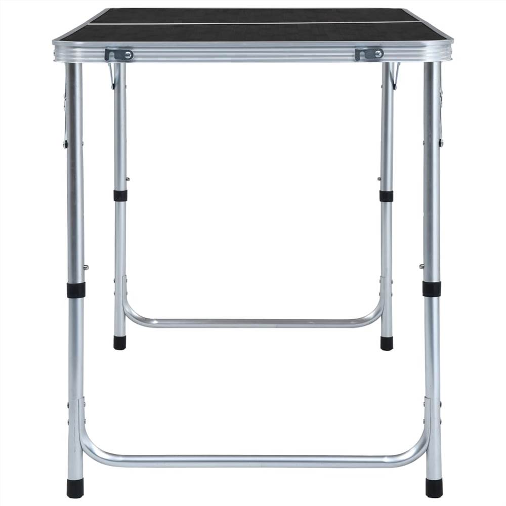Foldable Camping Table Grey Aluminium 120x60 cm