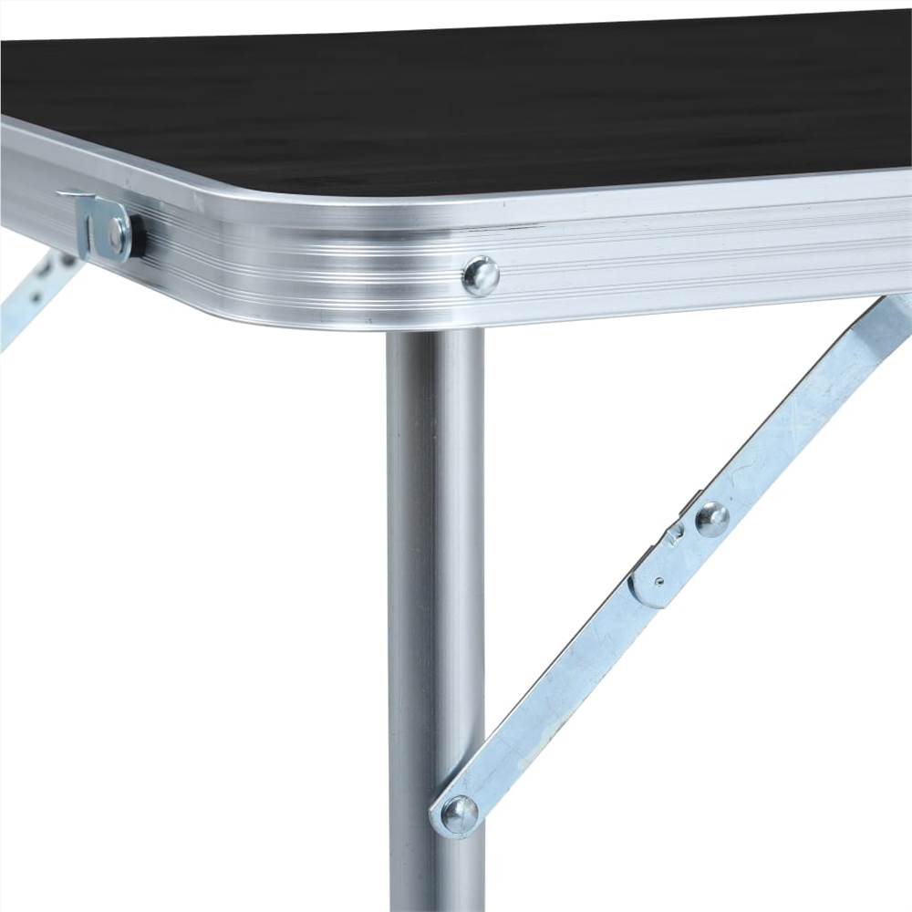 Foldable Camping Table Grey Aluminium 120x60 cm