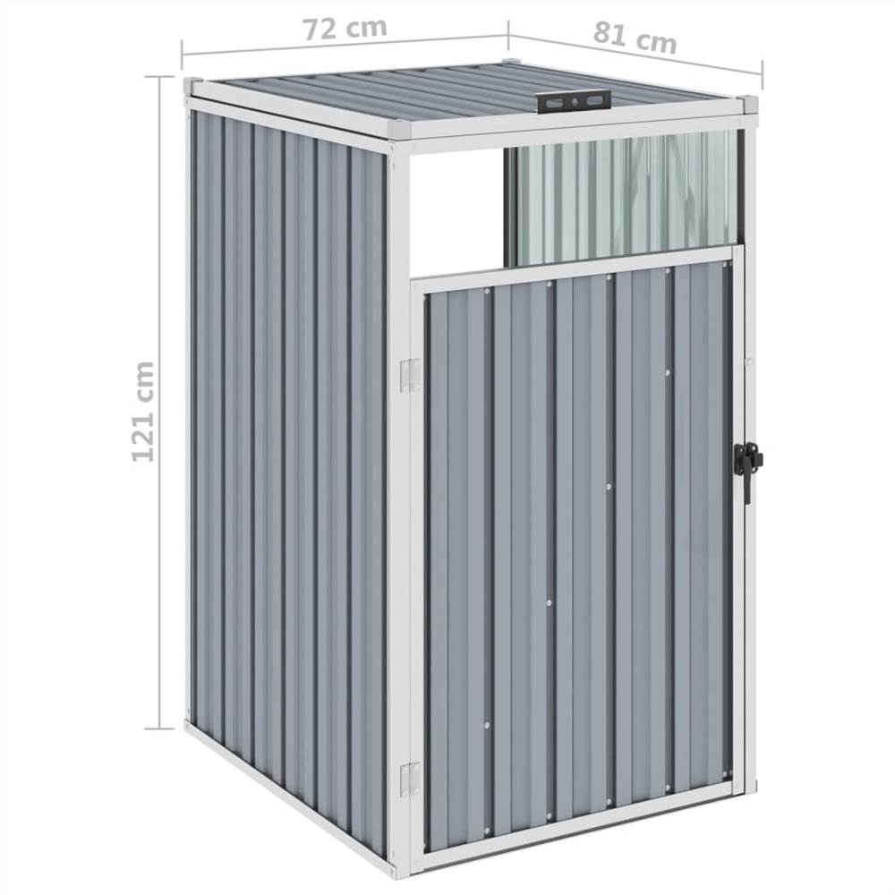 Garbage Bin Shed Grey 72x81x121 cm Steel