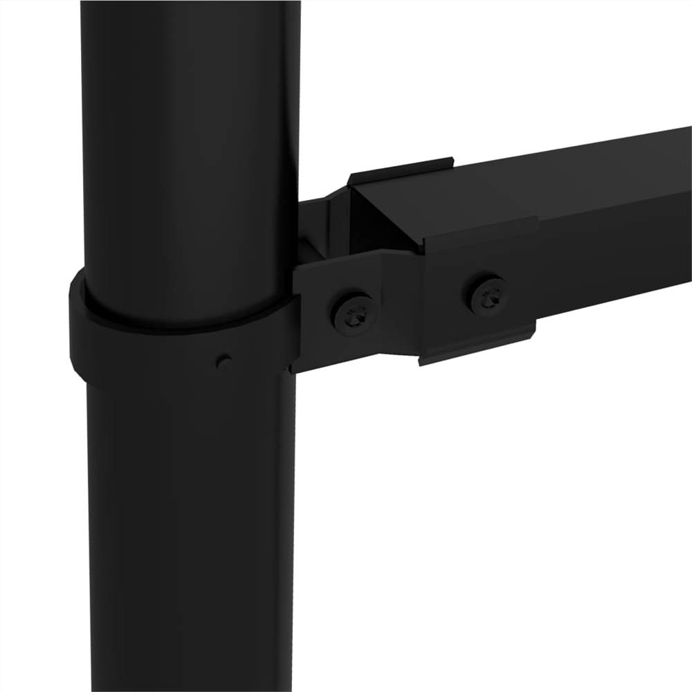 Garden Fence with Spear Top Steel (1-1.25)x11.9 m Black