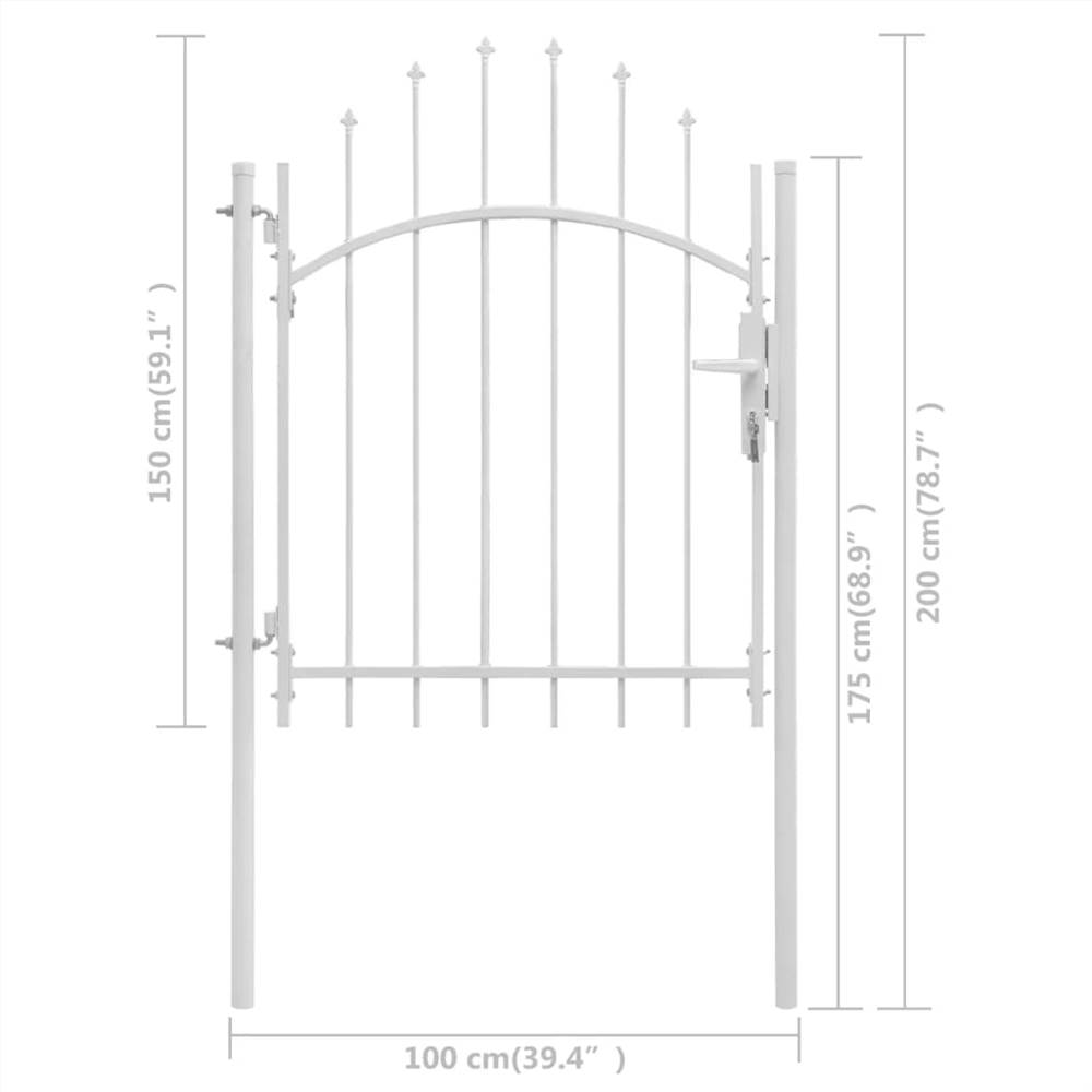 Garden Gate Steel 1x2 m White