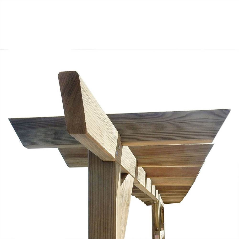 Garden Lattice Fence with Pergola Top Wood
