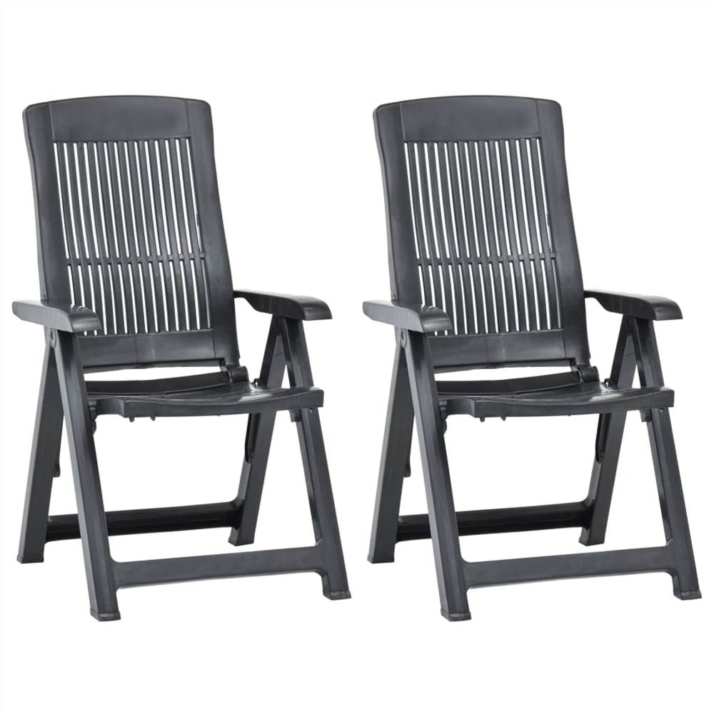 

Garden Reclining Chairs 2 pcs Plastic Anthracite