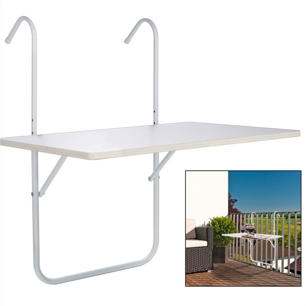 HI Balcony Folding Table White 60x40x1.2cm