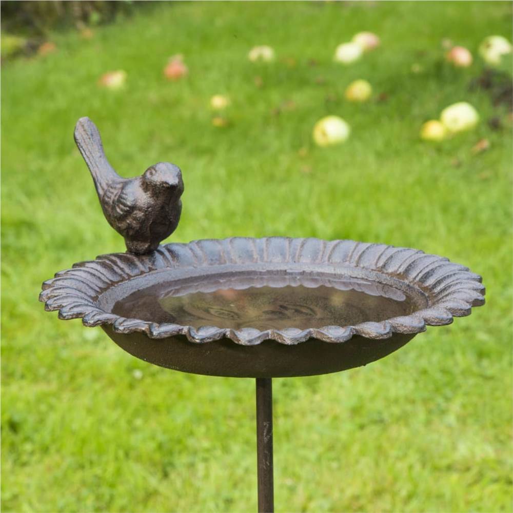 HI Cast Iron Bird Bath/Drink Tray Brown