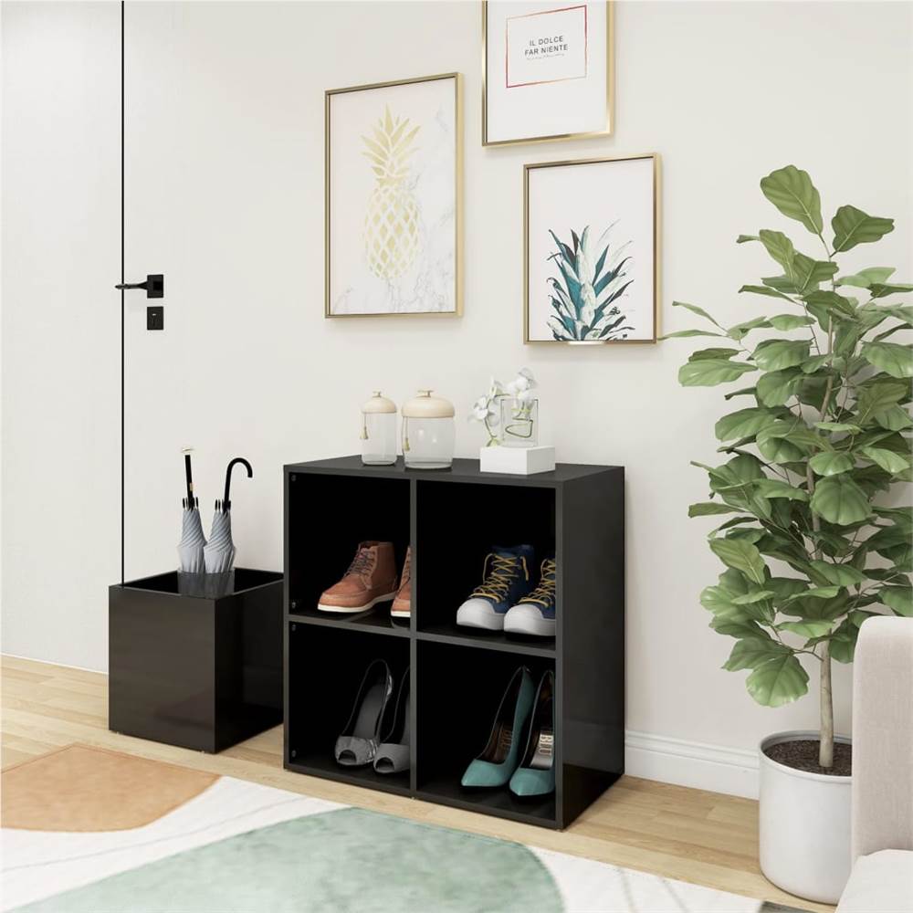 

Hall Shoe Cabinet High Gloss Grey 105x35.5x70 cm Chipboard