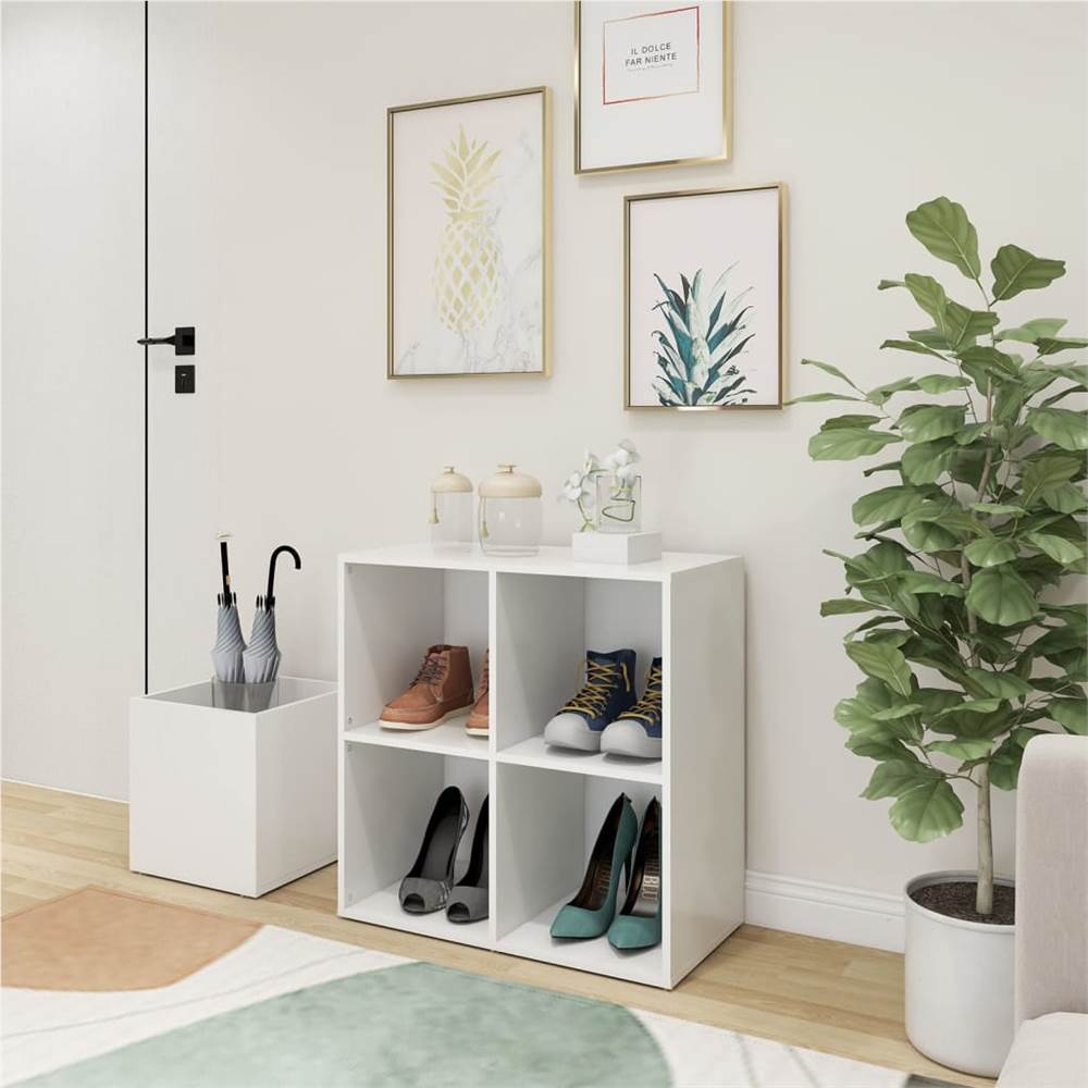 

Hall Shoe Cabinet White 105x35.5x70 cm Chipboard