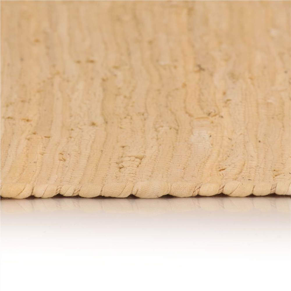 Hand-woven Chindi Rug Cotton 120x170 cm Beige