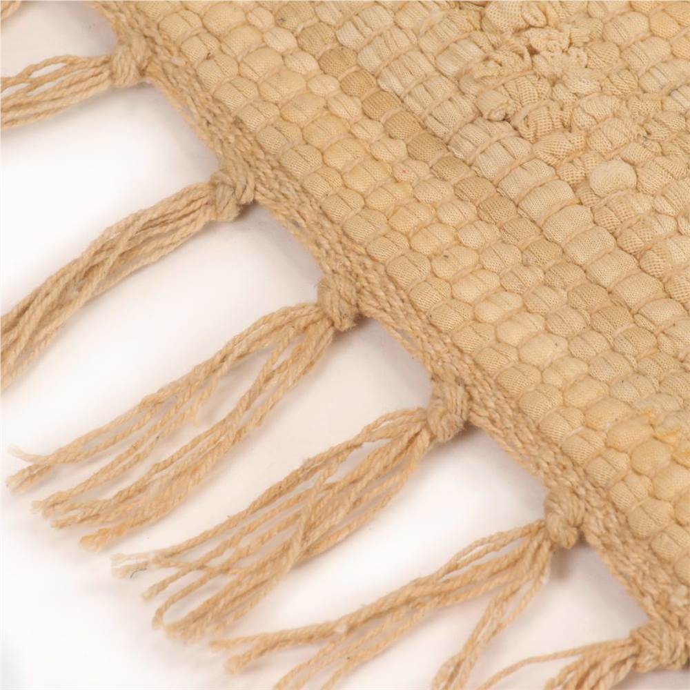 Hand-woven Chindi Rug Cotton 120x170 cm Beige