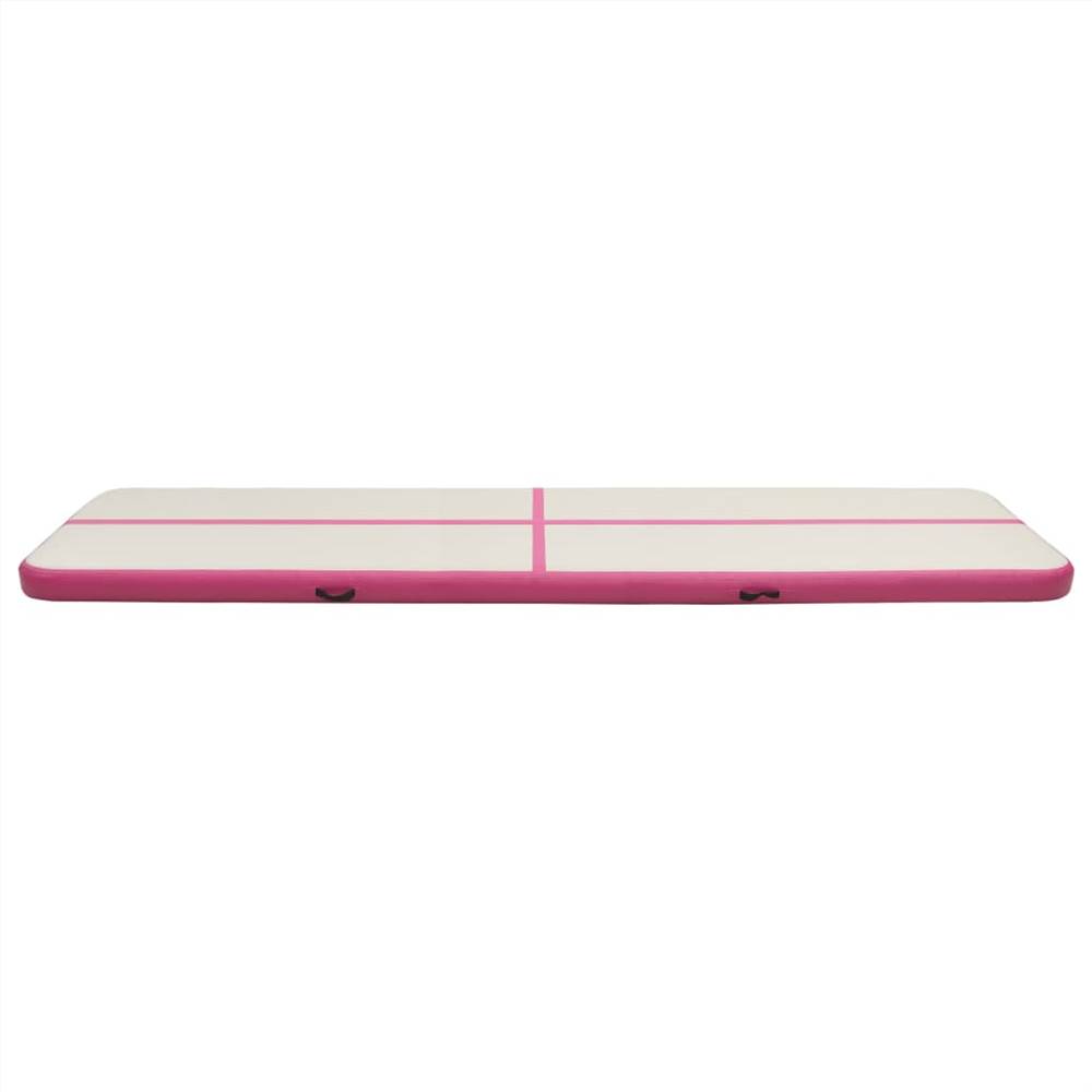 Inflatable Gymnastics Mat with Pump 600x100x20 cm PVC Pink