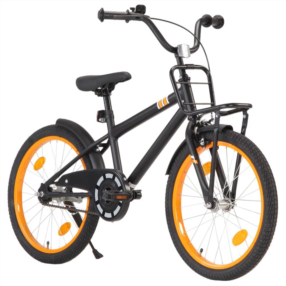 Kids Bike with Front Carrier 20 inch Black and Orange