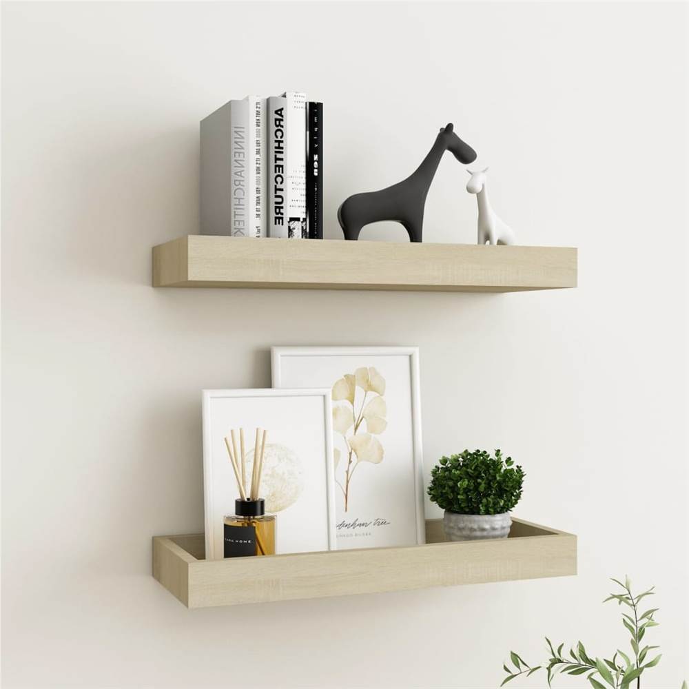 

Loggia Wall Shelves 2 pcs Oak 40x15x4 cm MDF