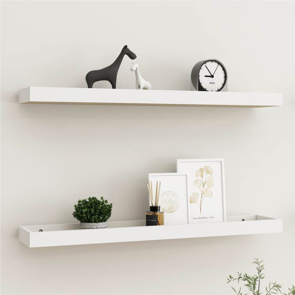 

Loggia Wall Shelves 2 pcs Oak and White 80x15x4 cm MDF