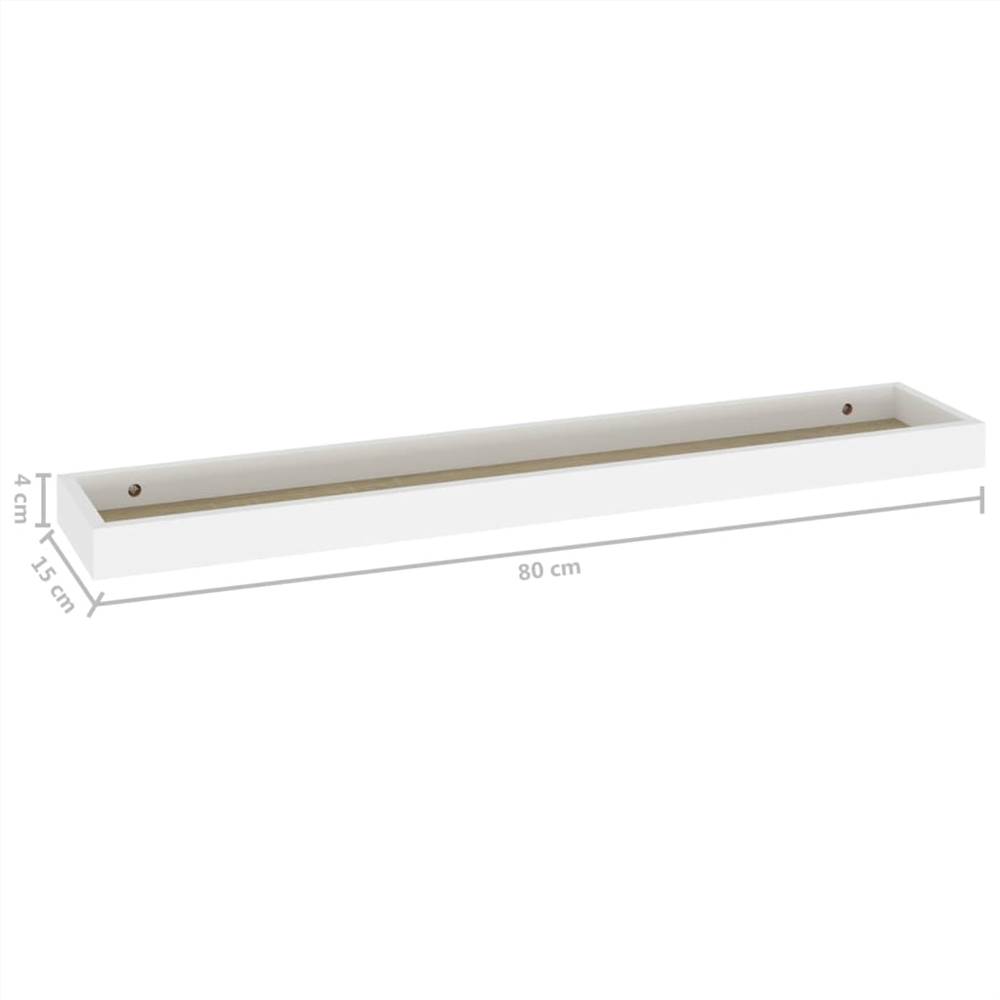 Loggia Wall Shelves 2 pcs Oak and White 80x15x4 cm MDF