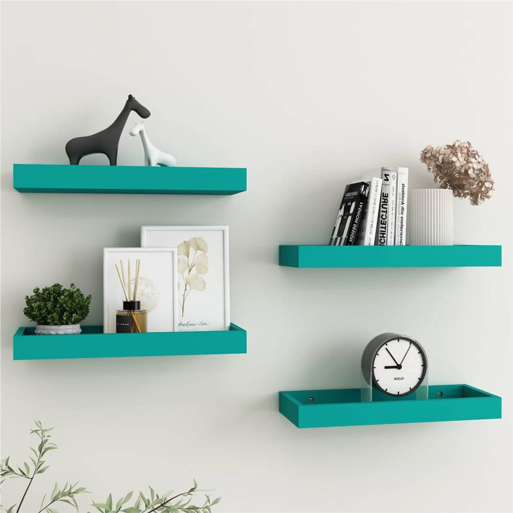 

Loggia Wall Shelves 4 pcs Blue 40x15x4 cm MDF