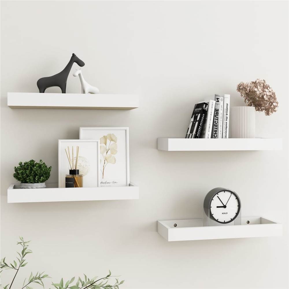 

Loggia Wall Shelves 4 pcs Oak and White 40x15x4 cm MDF