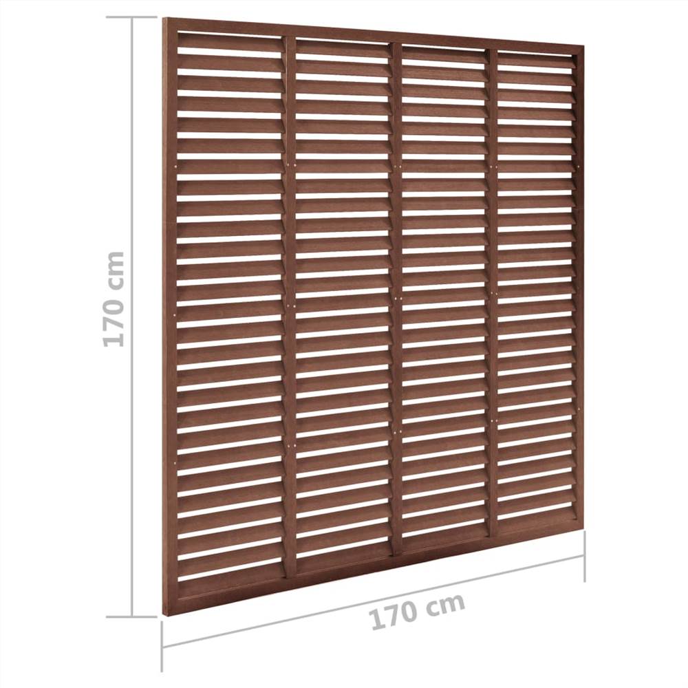 Louver Fence WPC 170x170 cm Brown