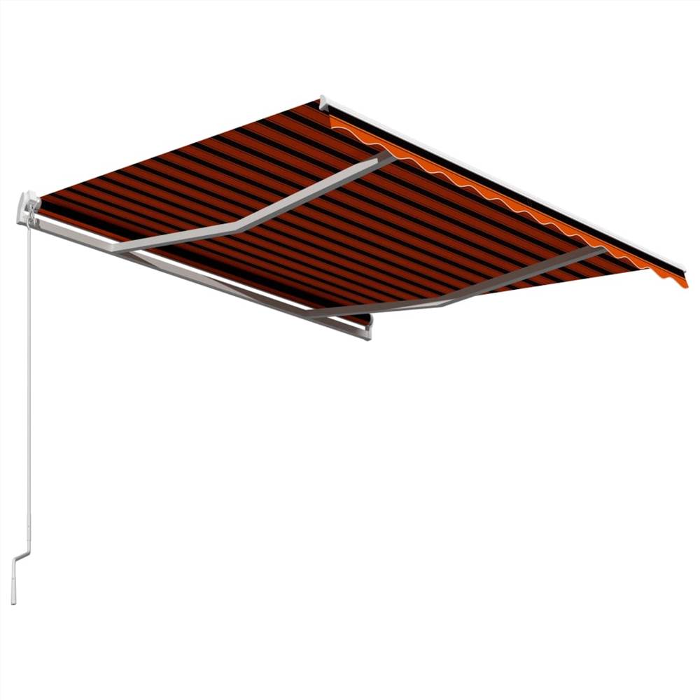 Manual Retractable Awning 350x250 cm Orange and Brown