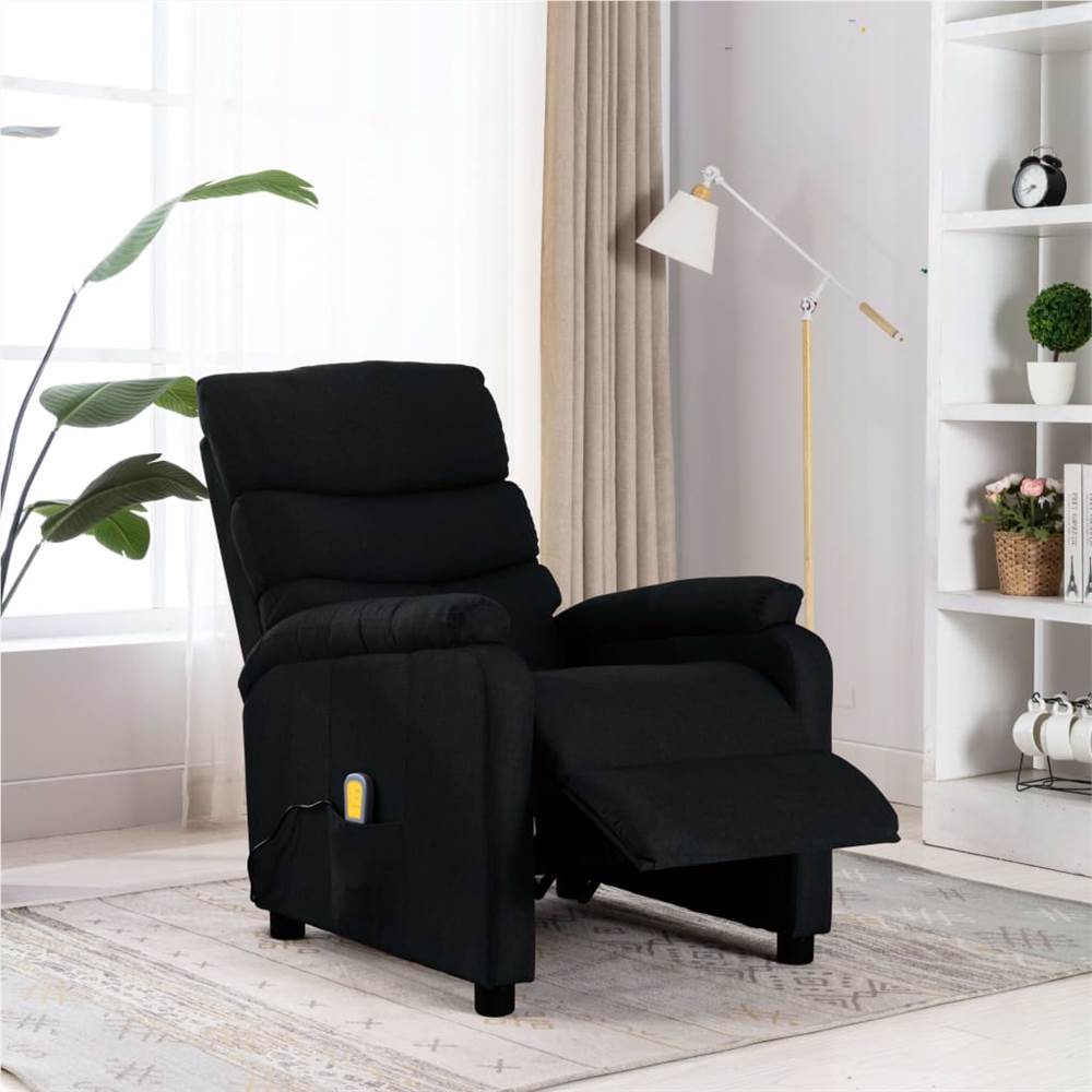 

Massage Recliner Black Fabric