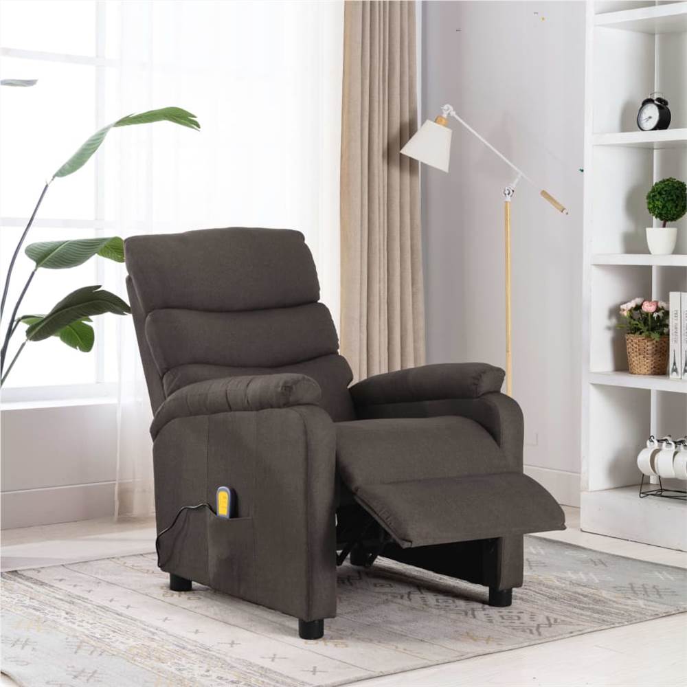 

Massage Recliner Taupe Fabric