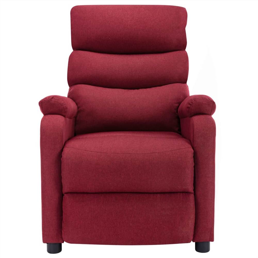 Massage Recliner Wine Red Fabric