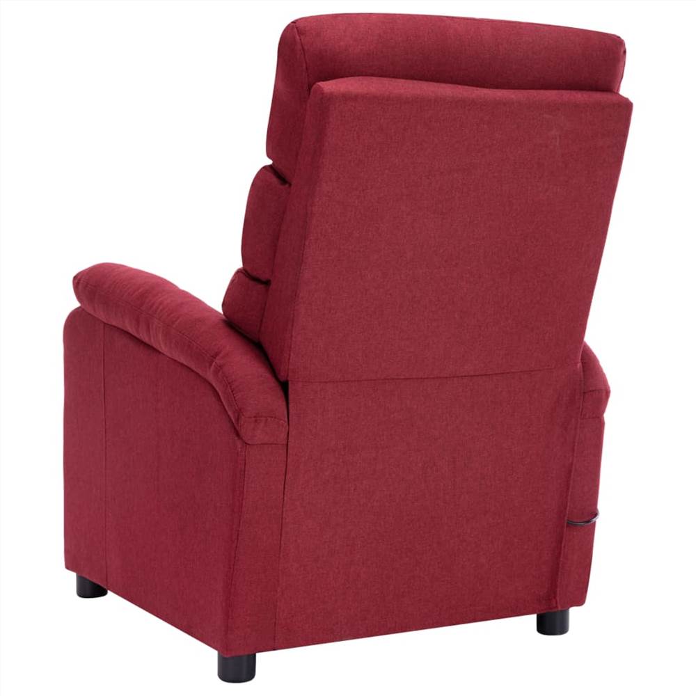 Massage Recliner Wine Red Fabric