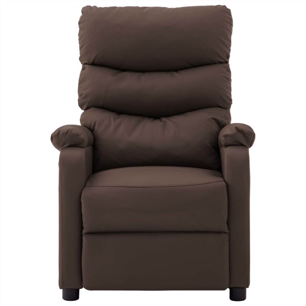 Massage Reclining Chair Brown Faux Leather