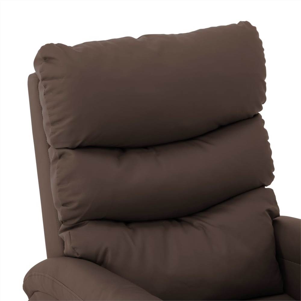 Massage Reclining Chair Brown Faux Leather